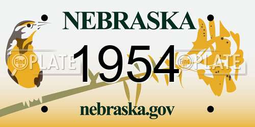 1954 Nebraska License Plate