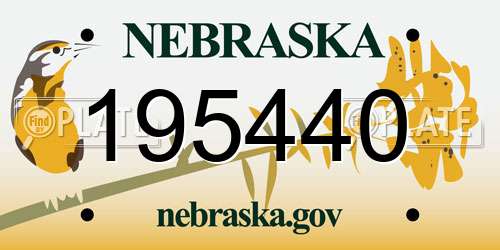 195440 Nebraska License Plate