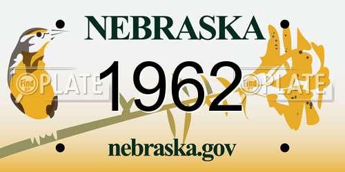 1962 Nebraska License Plate