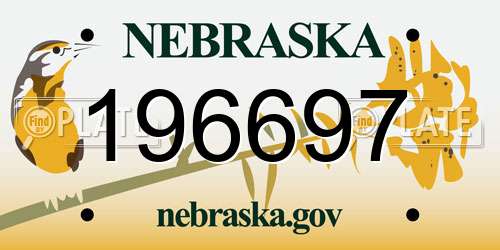 196697 Nebraska License Plate