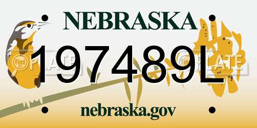 197489L Nebraska License Plate