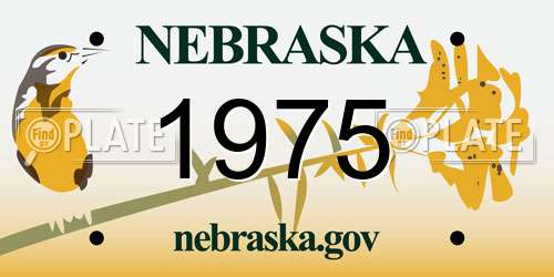 1975 Nebraska License Plate
