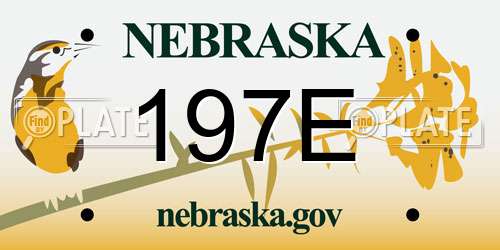 197E Nebraska License Plate