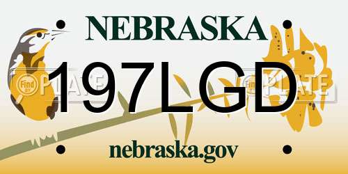 197LGD Nebraska License Plate