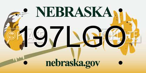 197LGO Nebraska License Plate