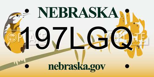 197LGQ Nebraska License Plate