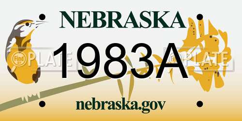 1983A Nebraska License Plate