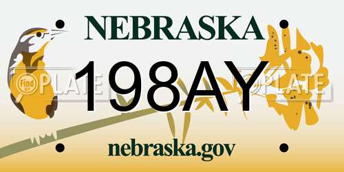 198AY Nebraska License Plate