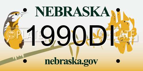 1990DI Nebraska License Plate