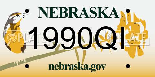 1990QI Nebraska License Plate
