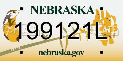 199121L Nebraska License Plate