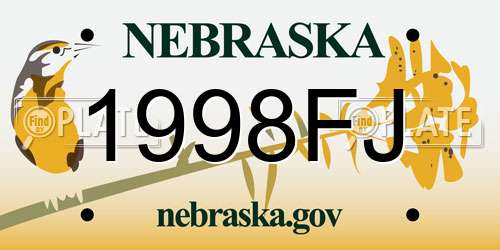 1998FJ Nebraska License Plate