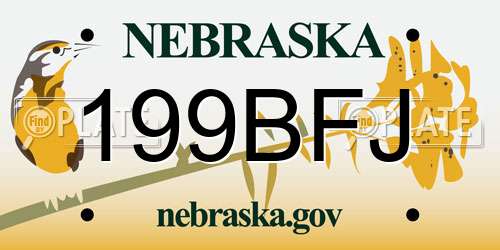 199BFJ Nebraska License Plate