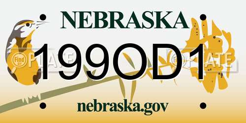 199OD1 Nebraska License Plate
