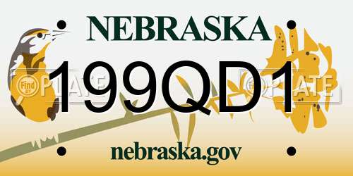 199QD1 Nebraska License Plate