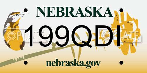 199QDI Nebraska License Plate