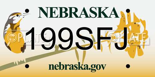 199SFJ Nebraska License Plate