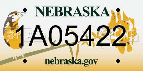 1A05422 Nebraska License Plate