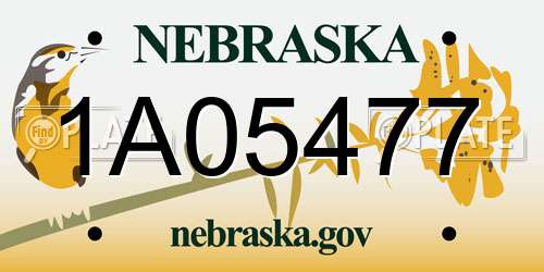 1A05477 Nebraska License Plate