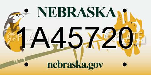 1A45720 Nebraska License Plate