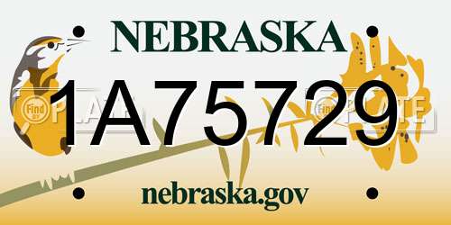 1A75729 Nebraska License Plate