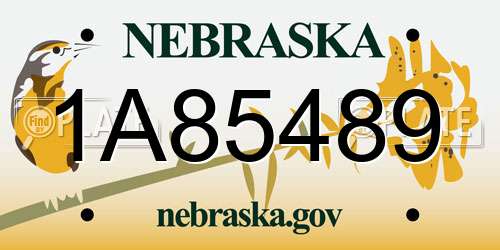 1A85489 Nebraska License Plate