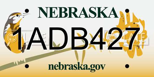 1ADB427 Nebraska License Plate