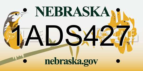 1ADS427 Nebraska License Plate