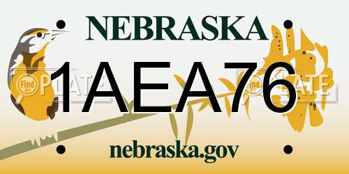 1AEA76 Nebraska License Plate