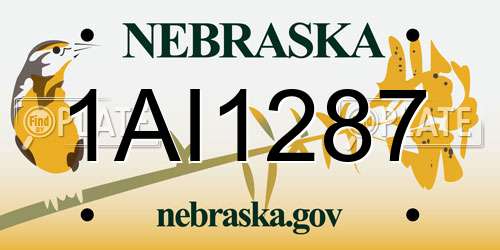 1AI1287 Nebraska License Plate