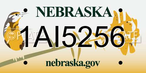 1AI5256 Nebraska License Plate