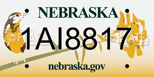 1AI8817 Nebraska License Plate