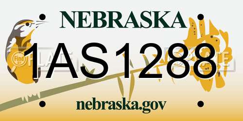 1AS1288 Nebraska License Plate