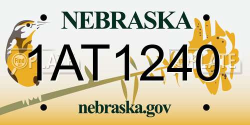 1AT1240 Nebraska License Plate