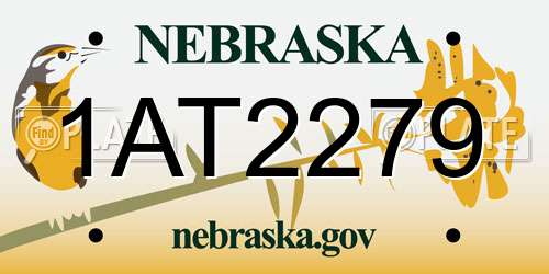 1AT2279 Nebraska License Plate