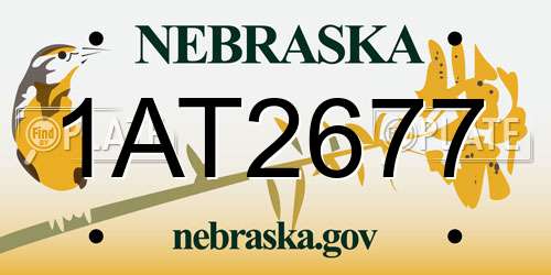 1AT2677 Nebraska License Plate
