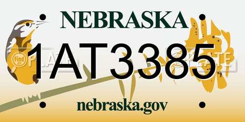 1AT3385 Nebraska License Plate