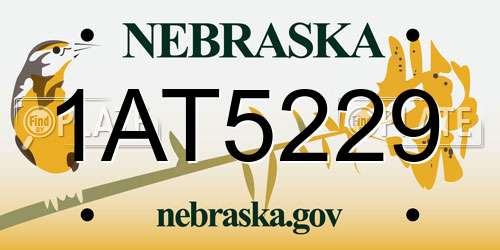 1AT5229 Nebraska License Plate