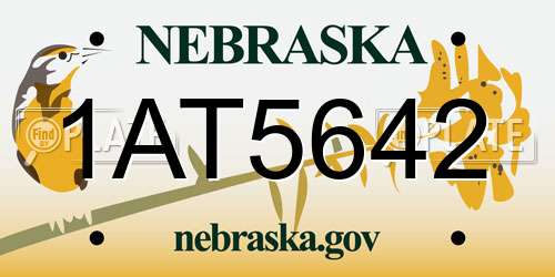 1AT5642 Nebraska License Plate