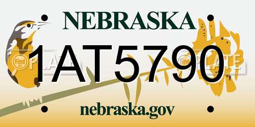 1AT5790 Nebraska License Plate