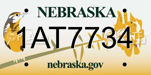 1AT7734 Nebraska License Plate