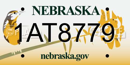 1AT8779 Nebraska License Plate