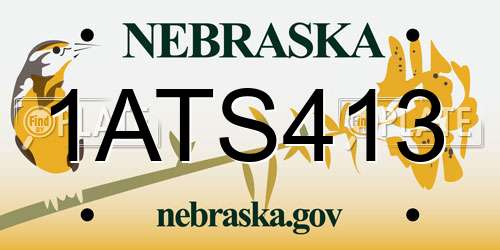 1ATS413 Nebraska License Plate
