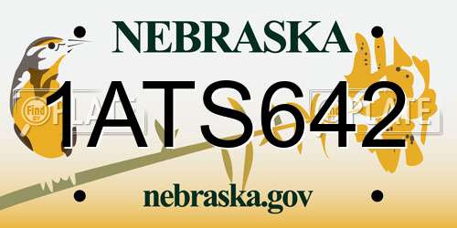 1ATS642 Nebraska License Plate