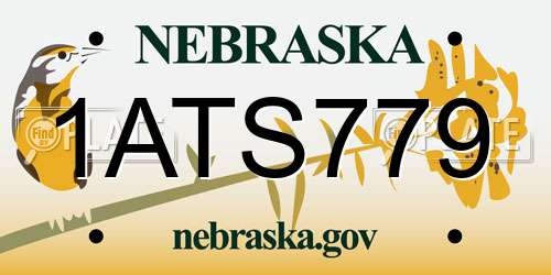 1ATS779 Nebraska License Plate