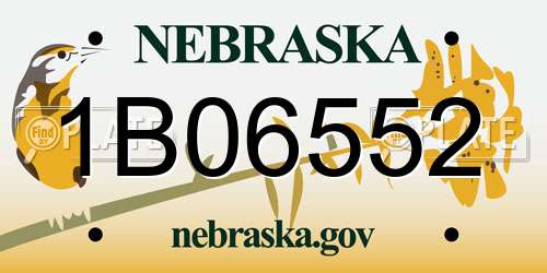 1B06552 Nebraska License Plate