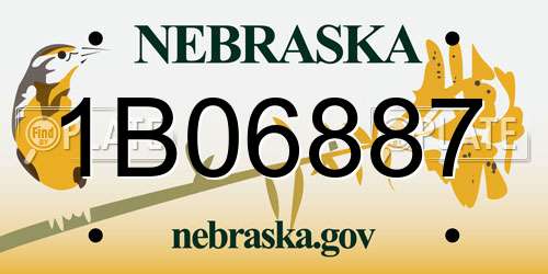 1B06887 Nebraska License Plate