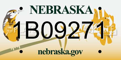 1B09271 Nebraska License Plate