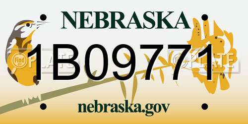 1B09771 Nebraska License Plate