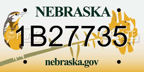 1B27735 Nebraska License Plate